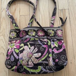 Vera Bradley Floral Shoulder Bag - Pink and Green